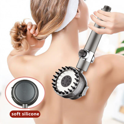 1set Multifunctional Massage Shower Head 3-mode Handheld 360 Degrees Rotates Shower Head (high quality)