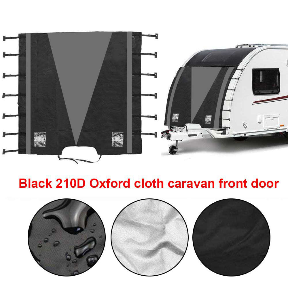 210D Caravan Front Towing Protector Covers Towing Cover Protector Universal Shield Guard - Black + Gray