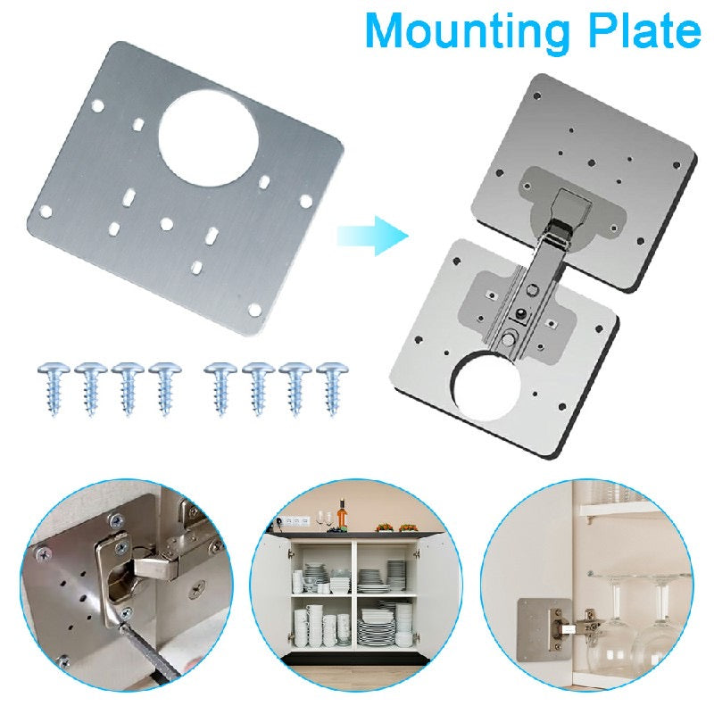 Kitchen Cupboard Door Hinge Repair Kit Hinge Repair Plate and Fixing Screws