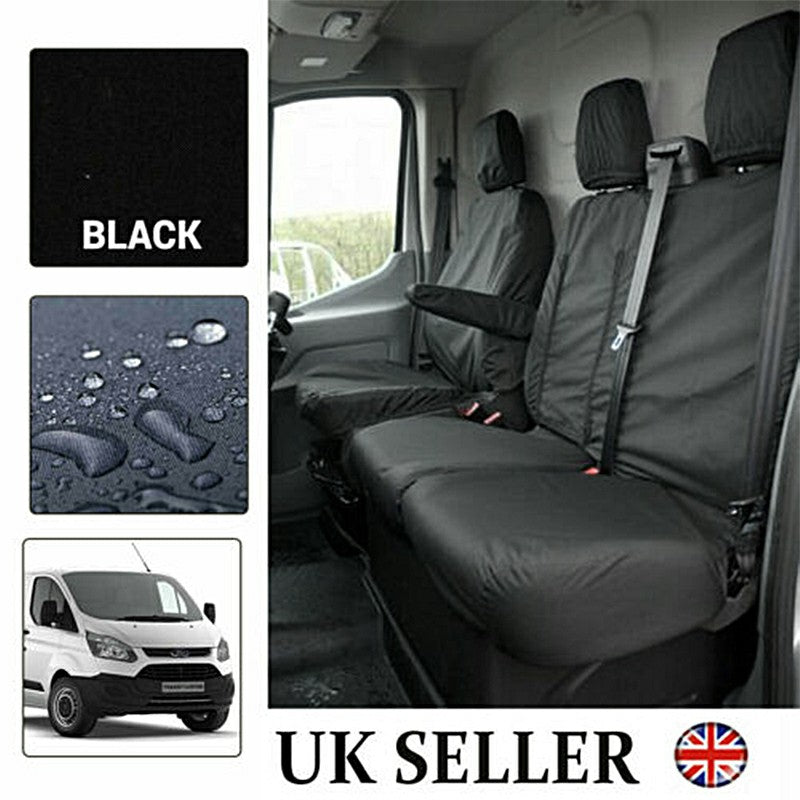 Black Waterproof Van Seat Covers 2+1 ONLY for Ford Transit Car Seat Cover Protector Set