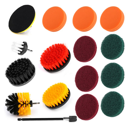 16 pcs Drill Brush Electric Brush Attachment Set Power Scrubber Cleaner Head