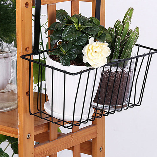 Metal Wire Hanging Storage Basket with Hooks