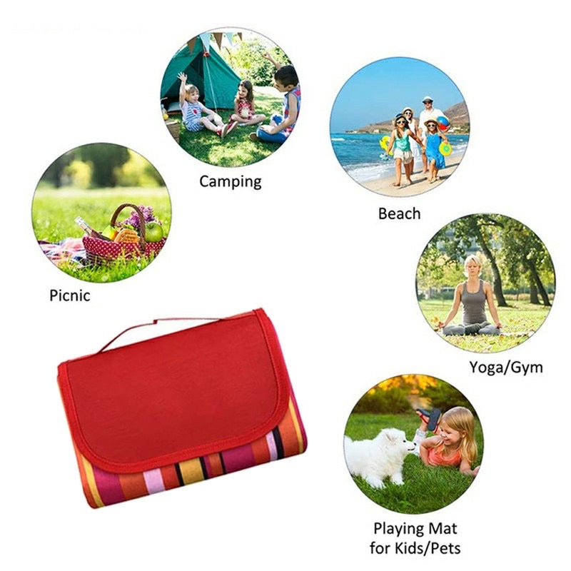 Waterproof Picnic Blanket Camping Mat Outdoor Beach Hiking Park Grass Travel Rug