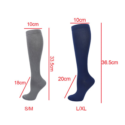 Unisex Anti-Fatigue Sport Compression Socks Varicose Vein Stocking One Pair - Navy