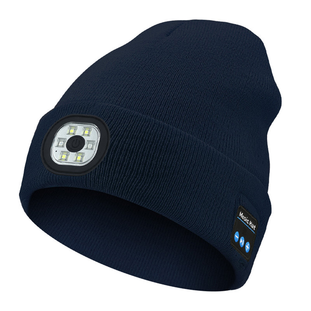 Bluetooth Beanie Unisex Torch Hat Winter Knitted Cap with Headphones