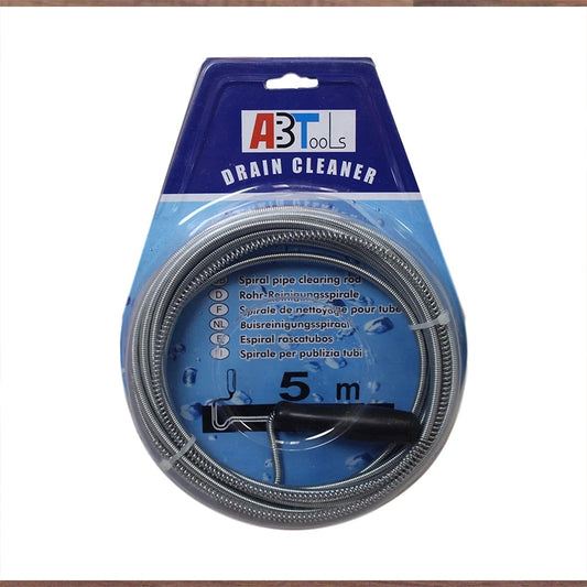 Drain Cleaner Spring Sink Wire 5m Snake Plumbers Unblocker Spiral Pipe with Handle 5m