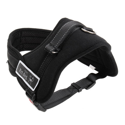 Dog Adjustable Control Soft Vest Harness Walk Collar Chest Strap Vest - Black S