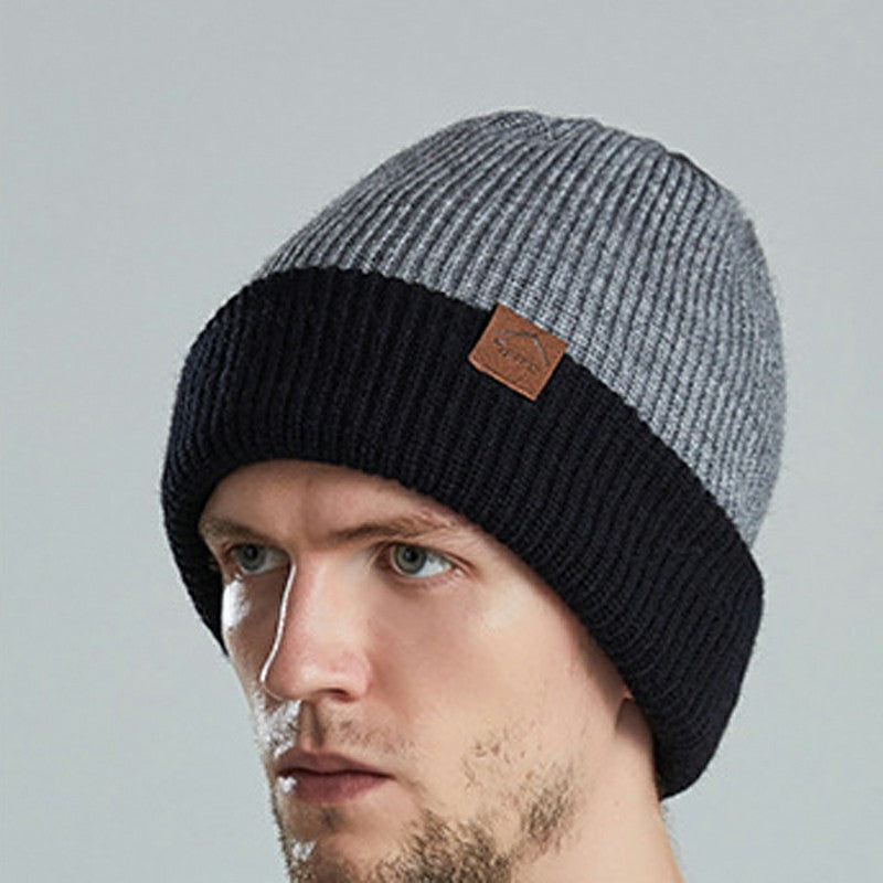 Unisex Winter Knitted Hat Crochet Thermal Beanie Cap Soft Texture Double Sided Warm Knitted Hats