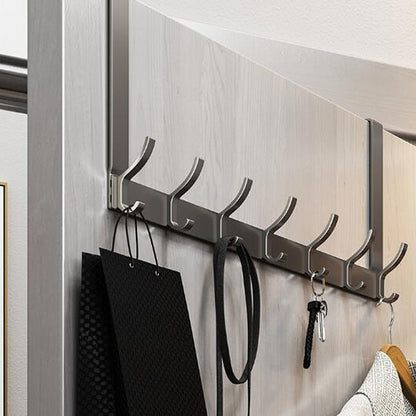 7 Hooks Over The Door Hook Hanger Coat Rack for Clothes Hat Towel