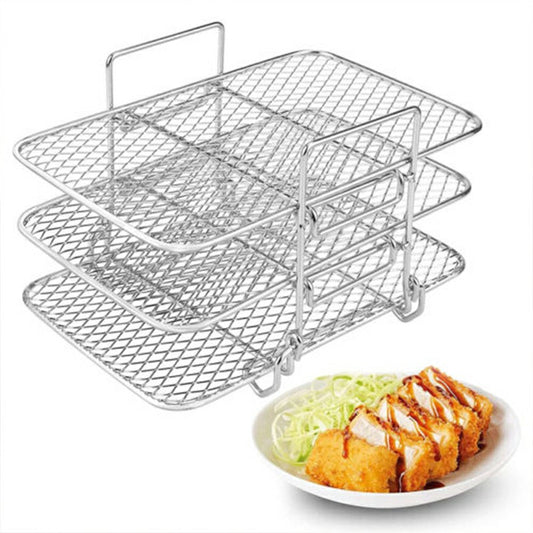 Air Fryer Grill Rack for Ninja Dual Air Fryer 304 Stainless Steel Three Layer