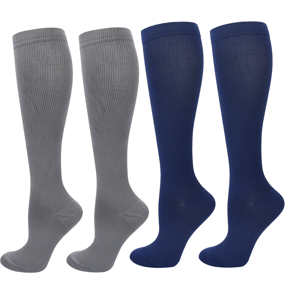 Unisex Anti-Fatigue Sport Compression Socks Varicose Vein Stocking One Pair - Navy