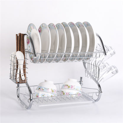 "Elevate Your Kitchen Organization with Our 2 Tier Dish Drainer Rack!"