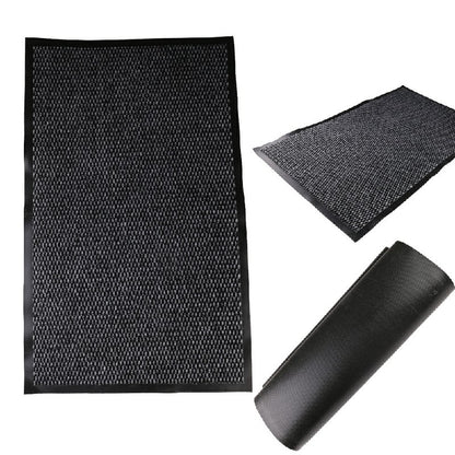 Heavy Duty Hallway Kitchen Door Mats Rubber Barrier Rug 45x75cm grey