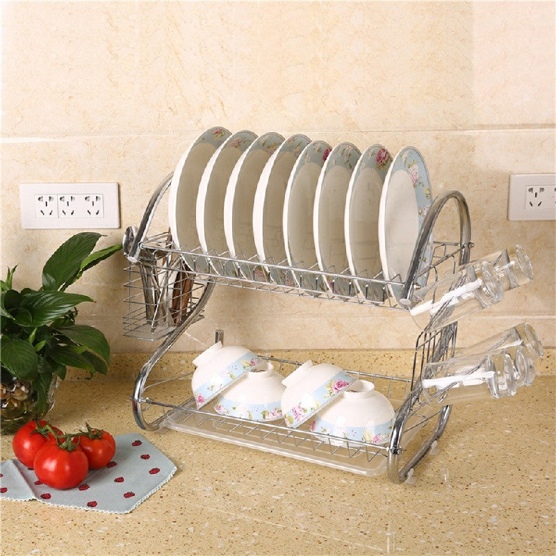 "Elevate Your Kitchen Organization with Our 2 Tier Dish Drainer Rack!"