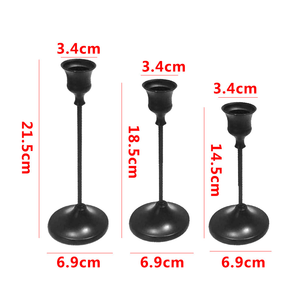 3pcs Candlestick Holder Decorative Candle Holder for Fireplace Dinning Table Home Decorations