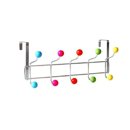 Metal Door Hook Rack Storage Hook Over The Door Hooks Assorted Colour Hanger 40cm Long