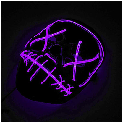 Light Up Purge Mask Led Scary Halloween Cosplay Masks for Adults