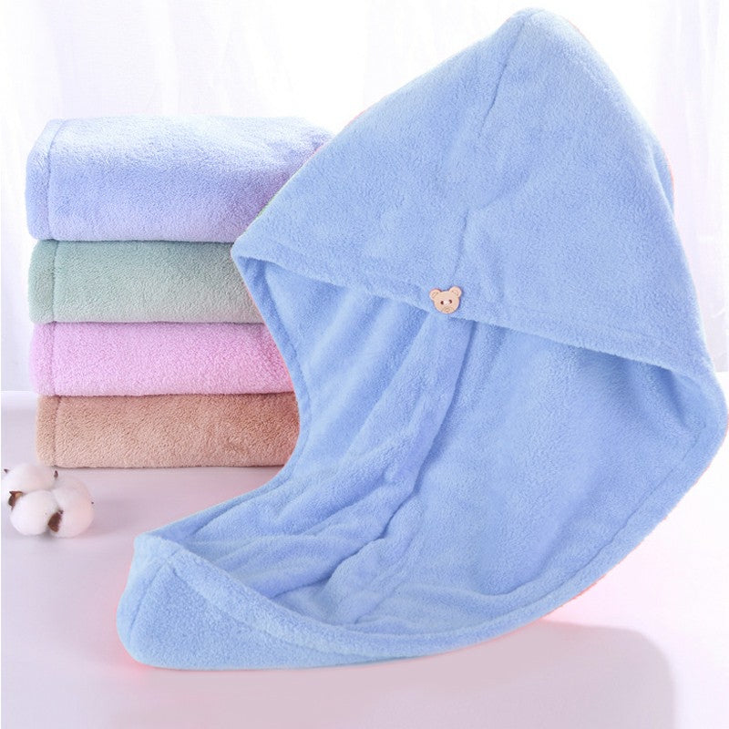 Rapid Drying Towel Dry Hair Cap Coral Fleece Absorbent Shower Cap Quick Drying