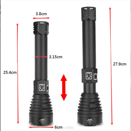 UKCA High Quality USB Rechargeable Flashlight P90 LED Torch Zoomable Super Bright Torch