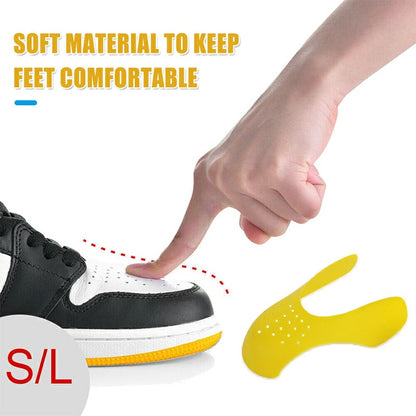 Reusable Anti Crease Sneaker Shields Shoe Trainer Protector Toe Box Decreaser for Women UK 3-6.5 - Yellow