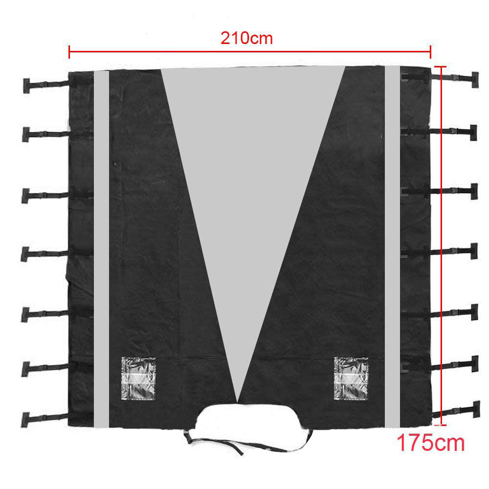 210D Caravan Front Towing Protector Covers Towing Cover Protector Universal Shield Guard - Black + Gray