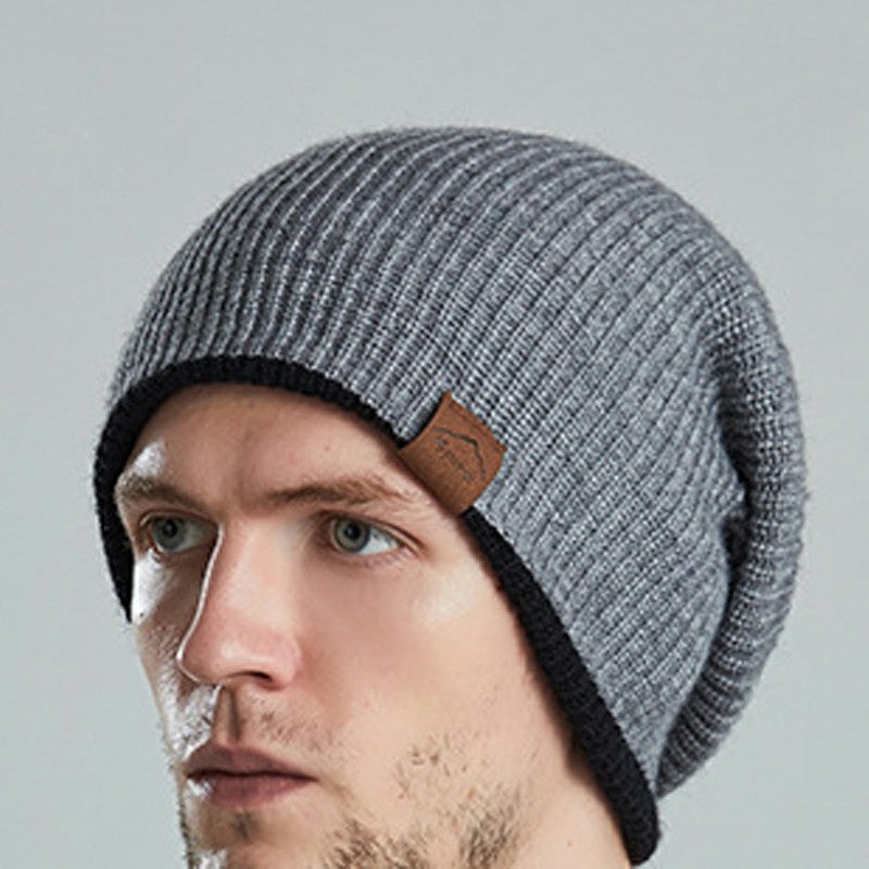 Unisex Winter Knitted Hat Crochet Thermal Beanie Cap Soft Texture Double Sided Warm Knitted Hats