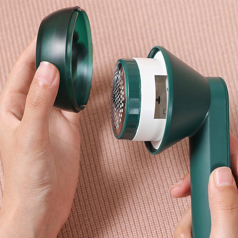 Electric Lint Fuzz Ball Remover USB Rechargeable 15.5 cm Fabric Shaver - Green