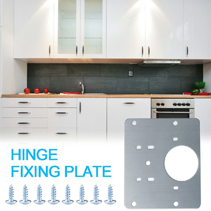 Kitchen Cupboard Door Hinge Repair Kit Hinge Repair Plate and Fixing Screws