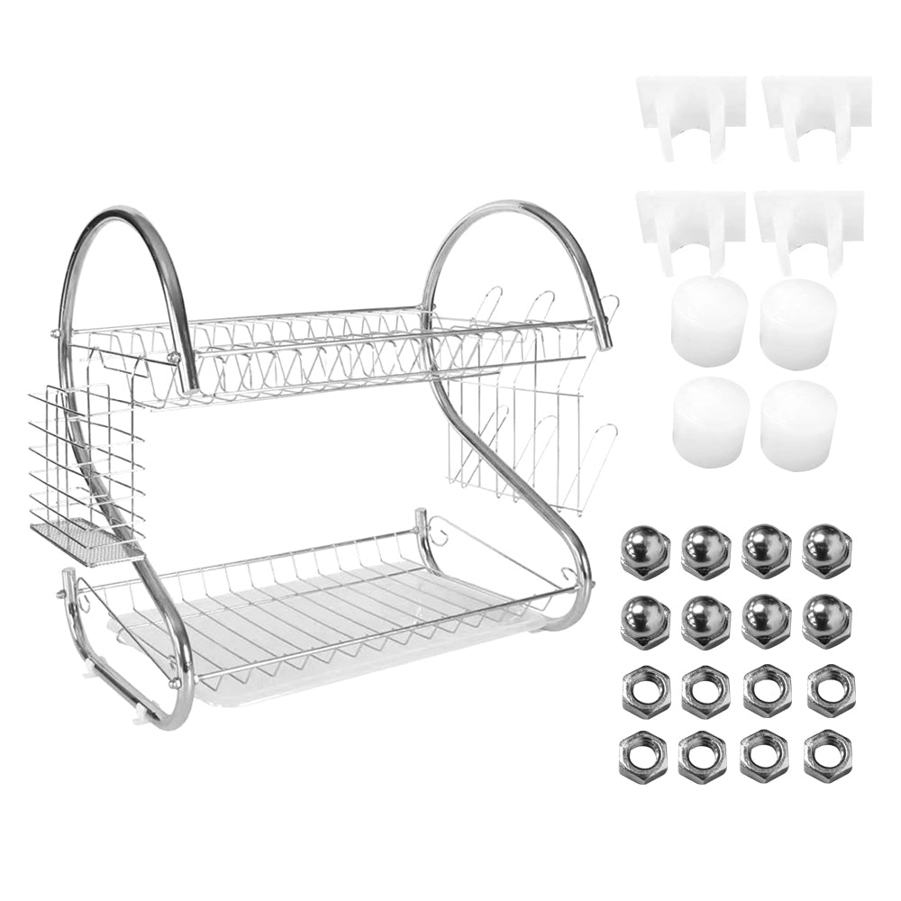 "Elevate Your Kitchen Organization with Our 2 Tier Dish Drainer Rack!"