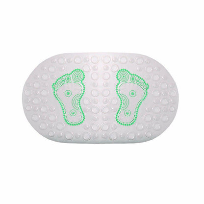 PVC Protection Clear Foot Design Bathroom Mat Washroom Pad 66cm x 36cm