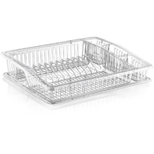 Large Plastic Dish Drainer with Drip Tray for Kitchen