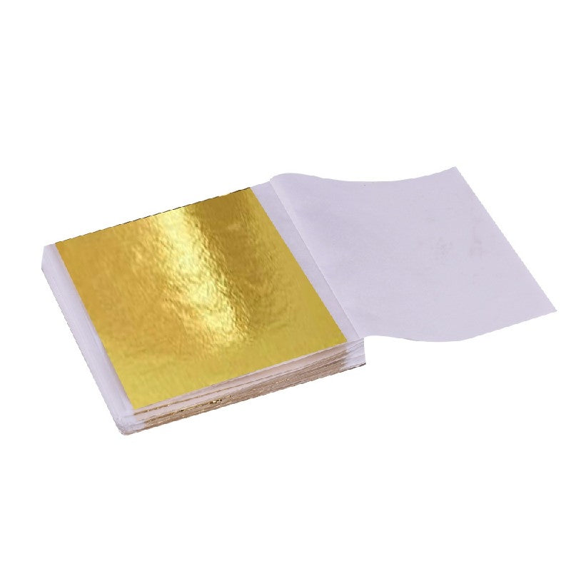 100 PCS Gilding Foil Sheets DIY for Decoration of Ceiling Gold Crafts Furniture Buddha Statue and Temple