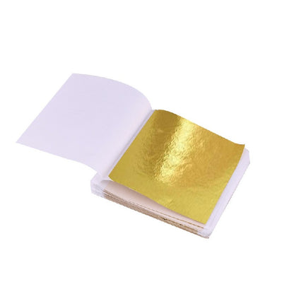 100 PCS Gilding Foil Sheets DIY for Decoration of Ceiling Gold Crafts Furniture Buddha Statue and Temple