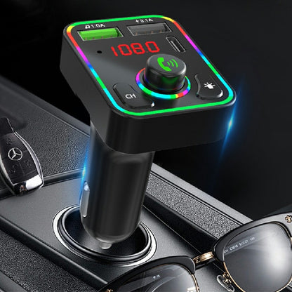 Car Wireless 5.0 Bluetooth FM Transmitter MP3, USB, TYPE - C, PD Charger Adapter