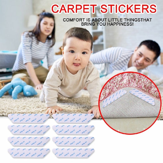 8 pcs Anti Slip Soft Mat Rug Carpet Anti Curling Rug Grippers Tape Floor Stickers