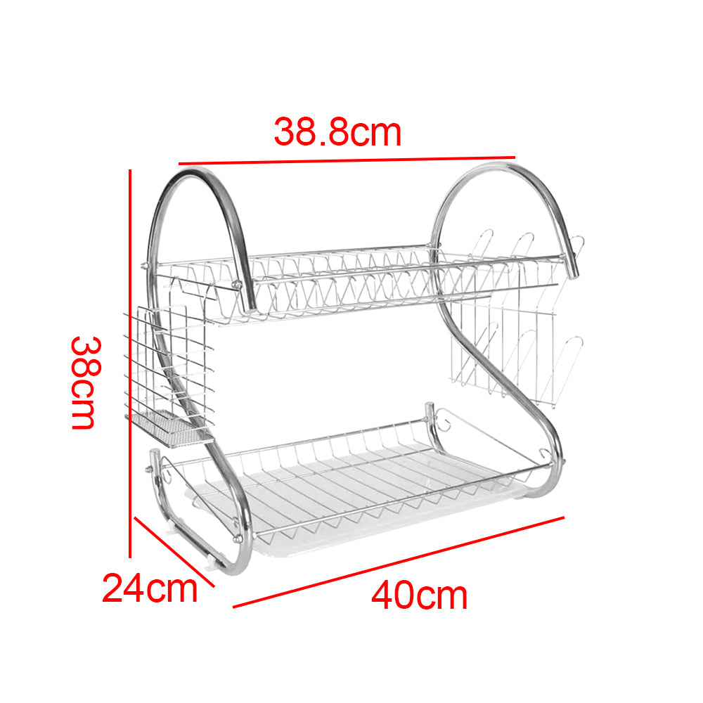 "Elevate Your Kitchen Organization with Our 2 Tier Dish Drainer Rack!"