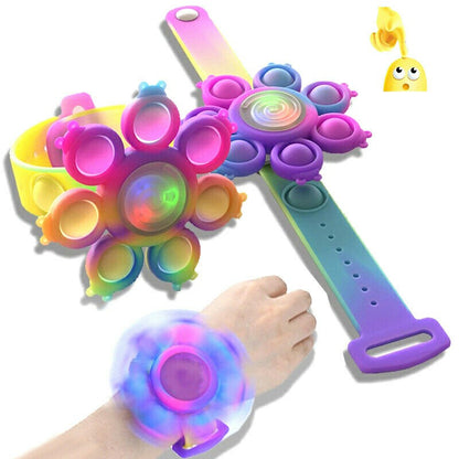 2 Luminous Hand Spinner Stress Relief Rotating Bubble Bracelet Xmas Gifts