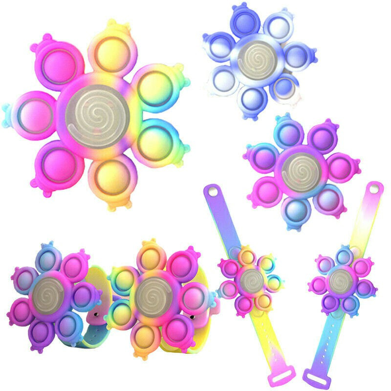 2 Luminous Hand Spinner Stress Relief Rotating Bubble Bracelet Xmas Gifts