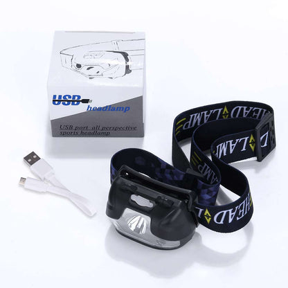 Super Bright Waterproof Head Torch/Headlight LED USB Rechargeable Headlamp