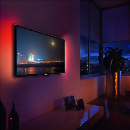 "Enhance Your TV Viewing Experience with 4M USB LED Strip Light - 5050 RGB Color Changing + Remote Control"