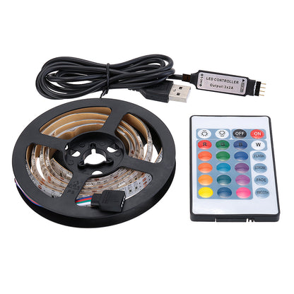 2M USB LED Strip Light TV Back Lamp 5050 RGB Color Changing + Remote Control