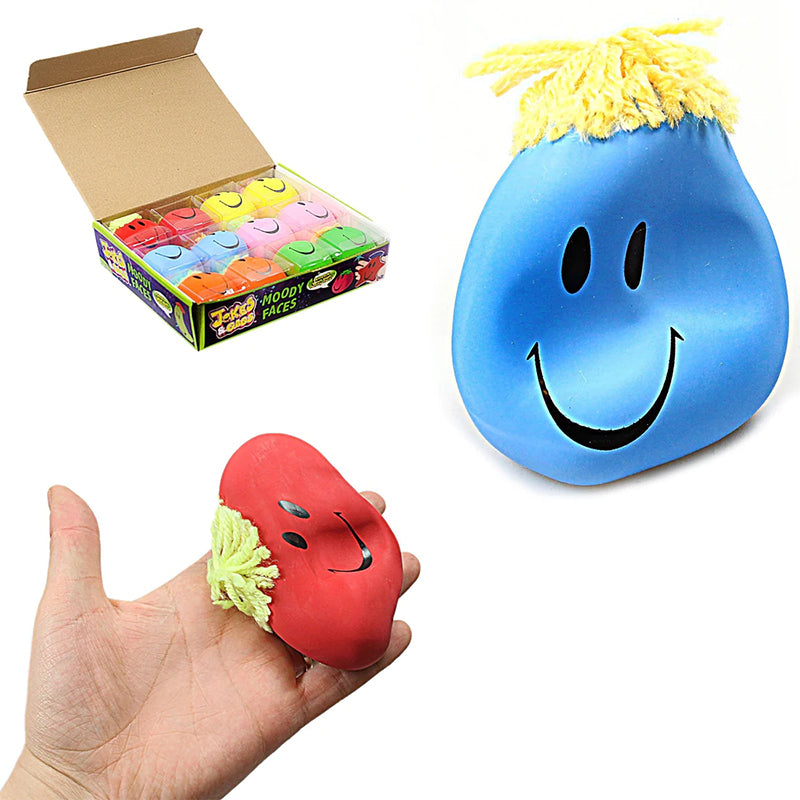 1pcs Super Stretchy Moody Face Smiley Face Stress Ball Random color