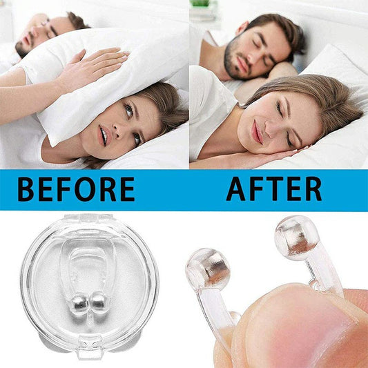 "Silent Sleep Savior: 4 PCS Magnetic Anti-Snore Nose Clips"