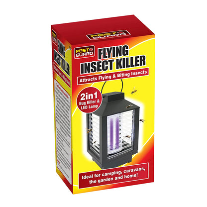 2 in 1 Solar Power Flying Insect Killer Zapper and Led Lamp for Caravan Camping Garden