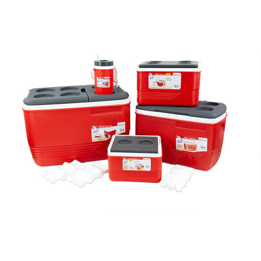 Ice Cooler Box Set 5 Piece Set Camping Refrigerator Box Container - Red