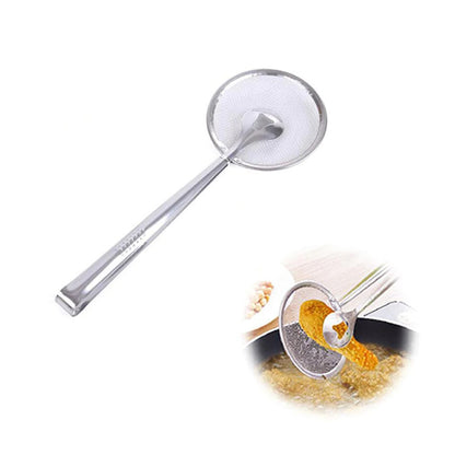 2-in-1 Oil-Frying Filter Clip Reusable Stainless Steel Colander Sieve with Clip, Sift Strain Drain and Rinse