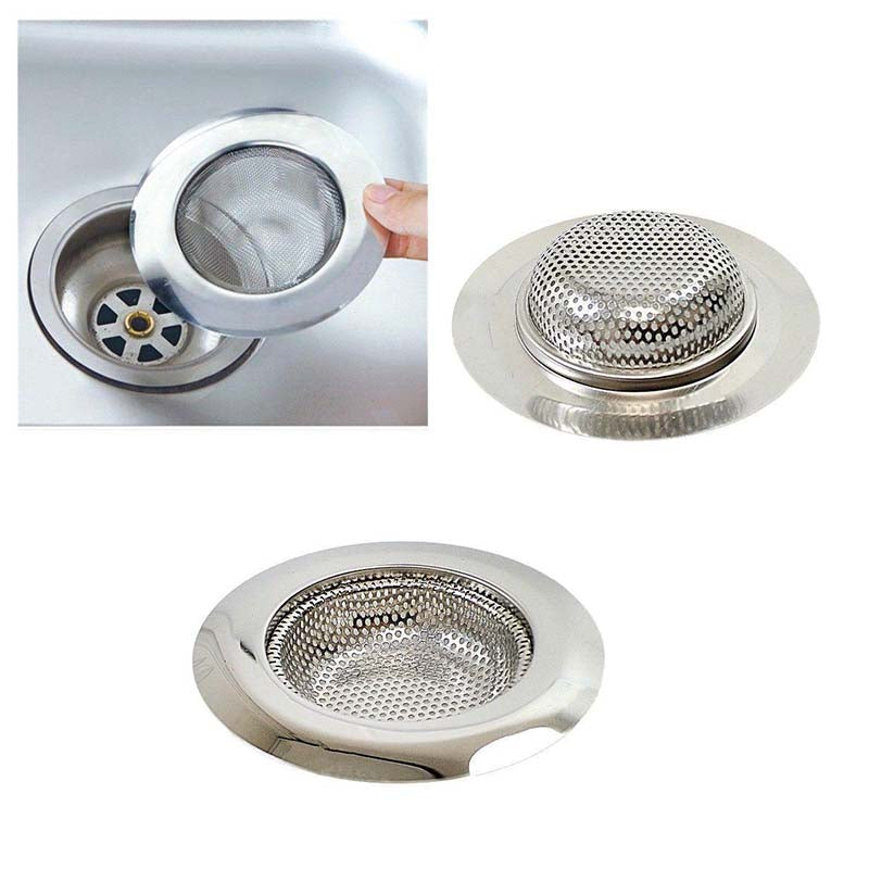 Stainless Steel Sink Hole Drainer Plug Bathroom Hair Catcher Stopper