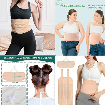 Reusable Organic Castor Oil Pack Kit Neck and Waist for Liver, Aid Sleep, Muscles to Relax Improve Circulation