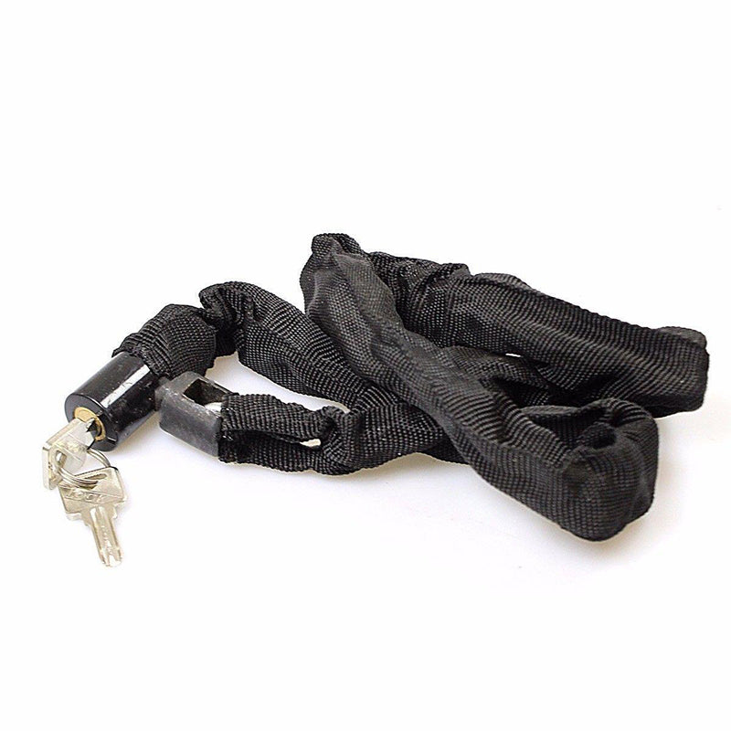 Classic Black Bicycle Chain Lock With Keys Bike Lock Chain