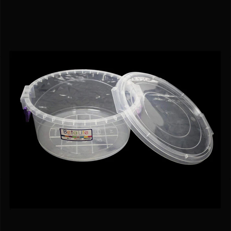 Plastic Clear Cake Food Storage Box Round Food Storage Container with Lid